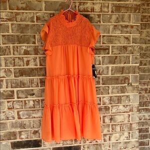 Maison Tara Orange Ruffle Kids Dress